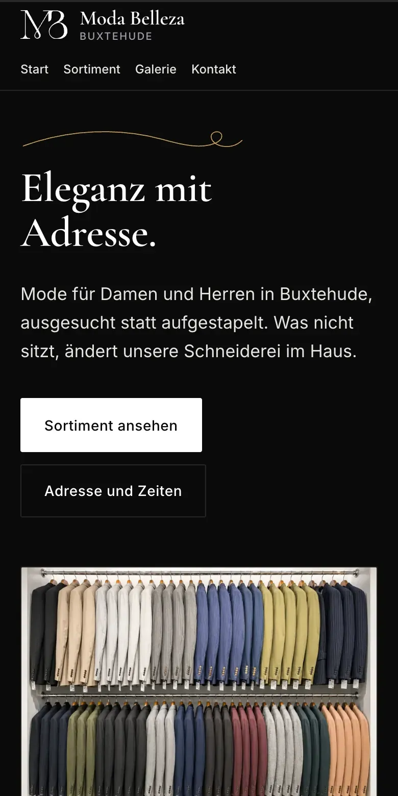 Dieselbe Seite auf dem Telefon