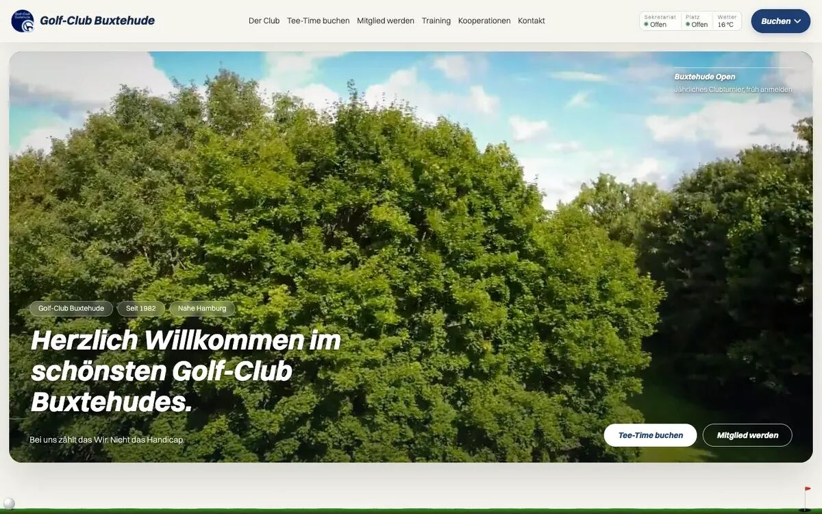 Webseite des Golf-Club Buxtehude am Computer und am Handy